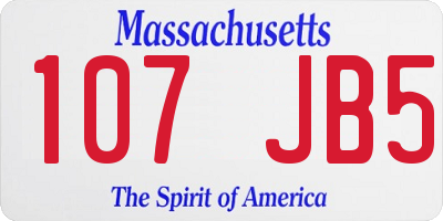 MA license plate 107JB5