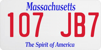 MA license plate 107JB7