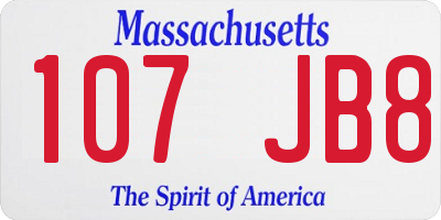 MA license plate 107JB8