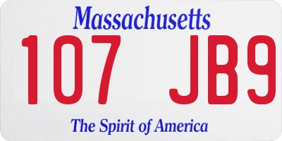 MA license plate 107JB9