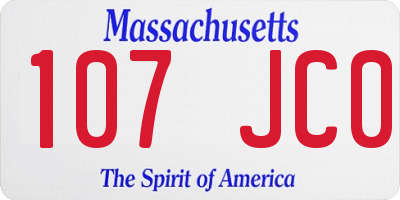 MA license plate 107JC0
