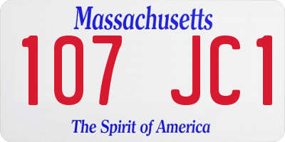 MA license plate 107JC1