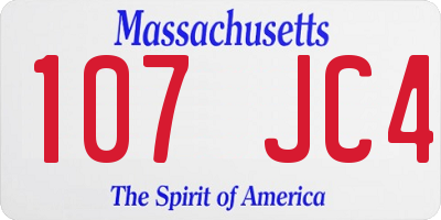 MA license plate 107JC4