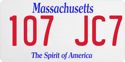 MA license plate 107JC7