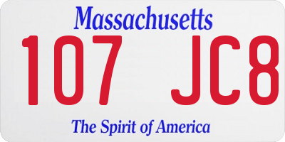 MA license plate 107JC8
