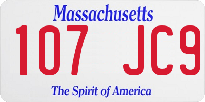 MA license plate 107JC9