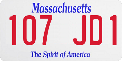 MA license plate 107JD1
