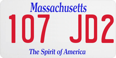 MA license plate 107JD2