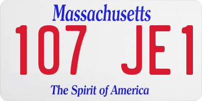 MA license plate 107JE1