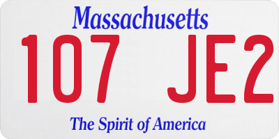 MA license plate 107JE2
