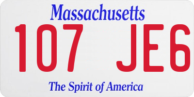 MA license plate 107JE6