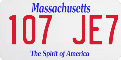 MA license plate 107JE7