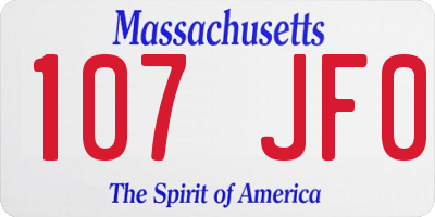 MA license plate 107JF0