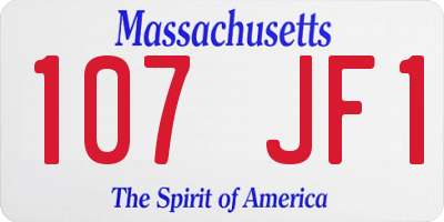 MA license plate 107JF1