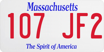 MA license plate 107JF2