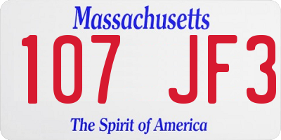 MA license plate 107JF3