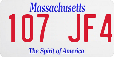 MA license plate 107JF4