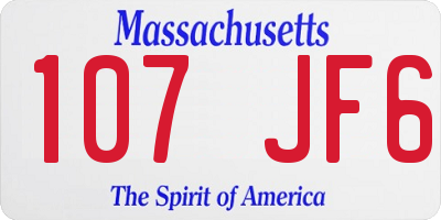 MA license plate 107JF6