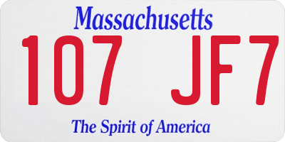 MA license plate 107JF7