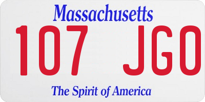MA license plate 107JG0