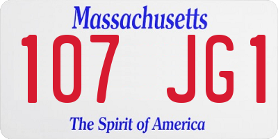 MA license plate 107JG1