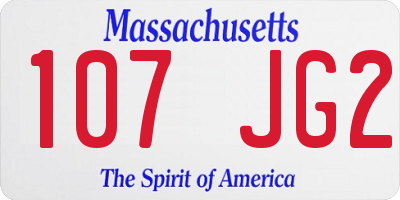 MA license plate 107JG2