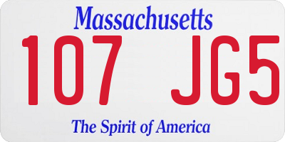 MA license plate 107JG5