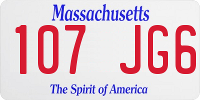 MA license plate 107JG6