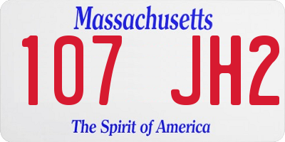 MA license plate 107JH2