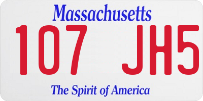 MA license plate 107JH5