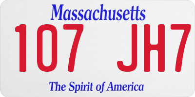 MA license plate 107JH7
