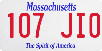 MA license plate 107JI0