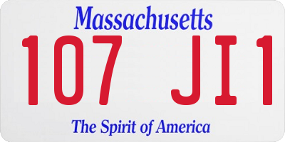 MA license plate 107JI1