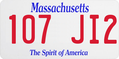 MA license plate 107JI2