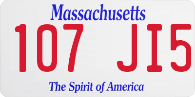 MA license plate 107JI5
