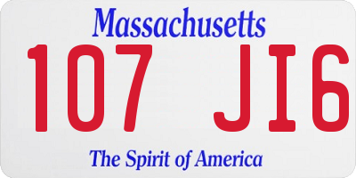 MA license plate 107JI6