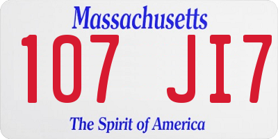 MA license plate 107JI7