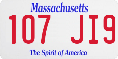 MA license plate 107JI9