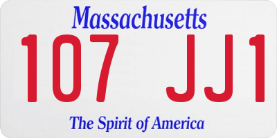 MA license plate 107JJ1