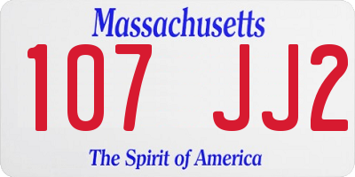 MA license plate 107JJ2