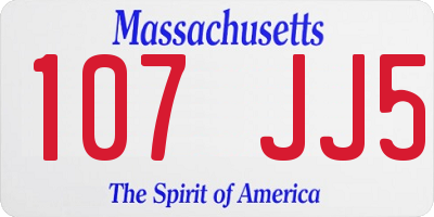 MA license plate 107JJ5