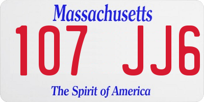 MA license plate 107JJ6