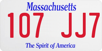 MA license plate 107JJ7