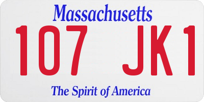MA license plate 107JK1
