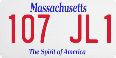 MA license plate 107JL1