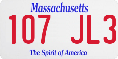 MA license plate 107JL3