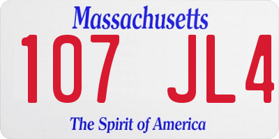 MA license plate 107JL4