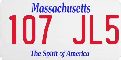 MA license plate 107JL5