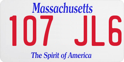 MA license plate 107JL6