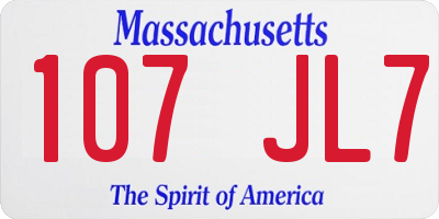 MA license plate 107JL7